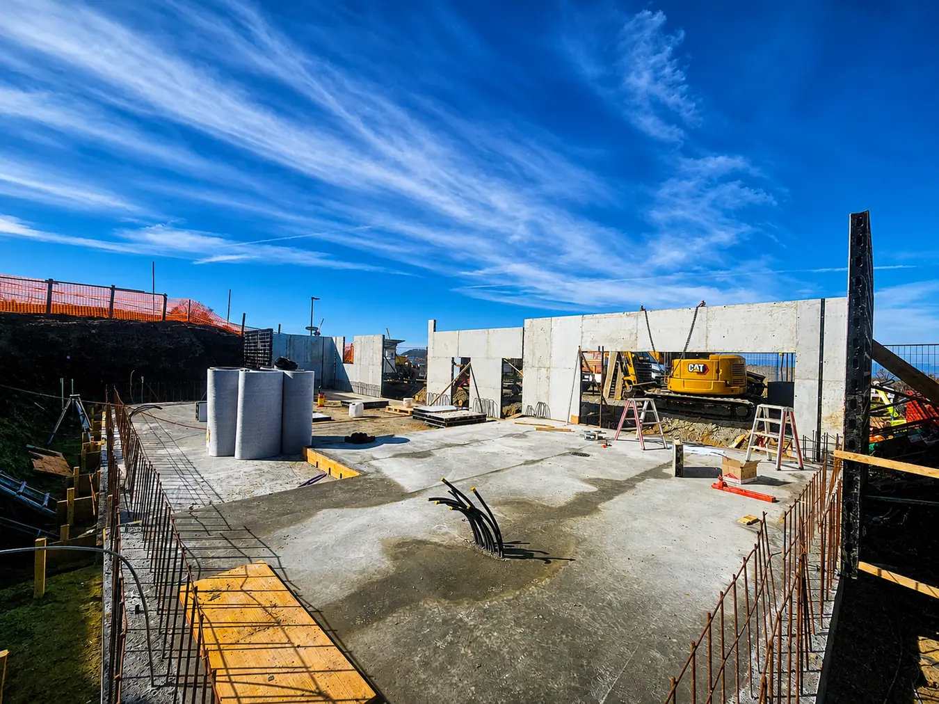 Betonbau mit vorbereiteten Wandabschnitten – Pool Service Stritt