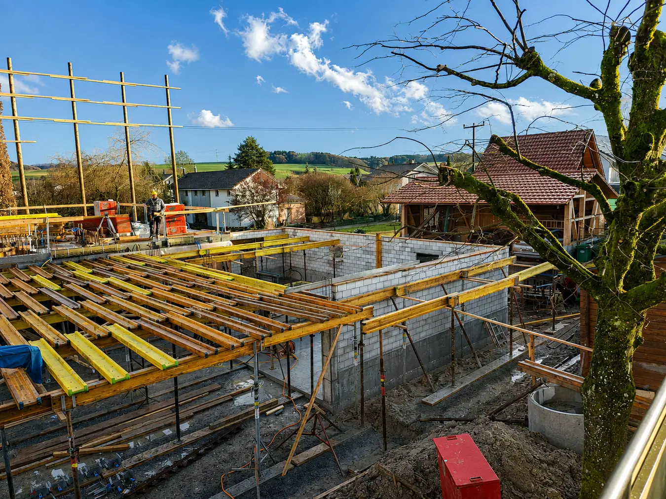 Rohbau mit Deckenschalung – Pool Service Stritt